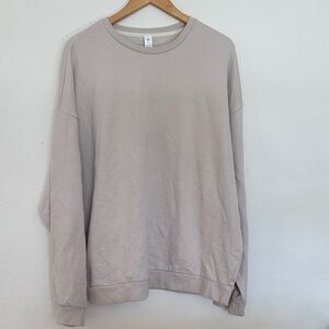 AloYoga sz L men’s Casual Beige Sweatshirt great pre owned condition
